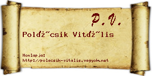 Polácsik Vitális névjegykártya